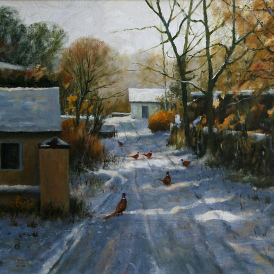 Robert Harcus - Pheasants in a lane